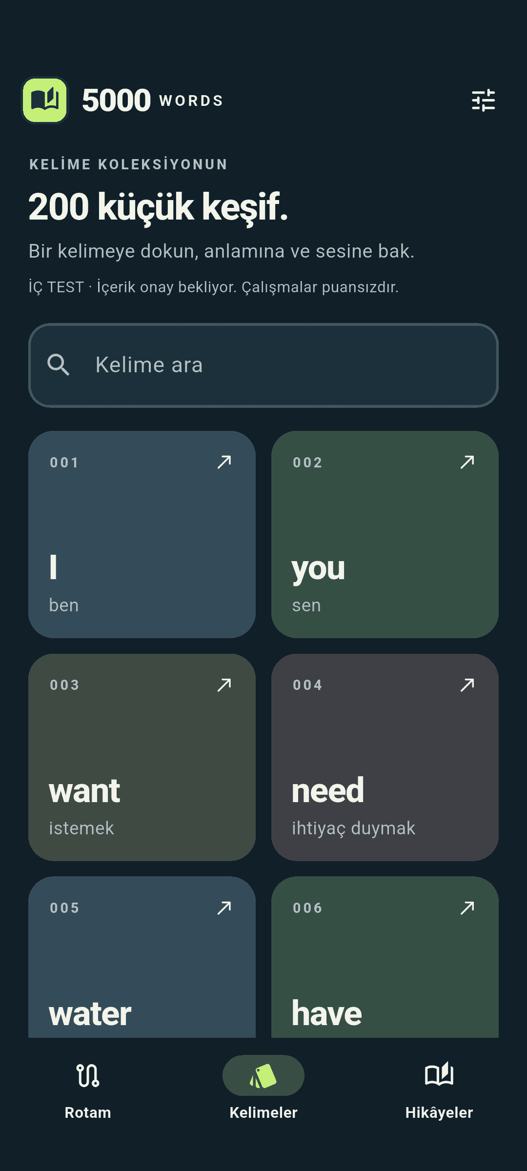 5000 Words - Android Kelime koleksiyonu