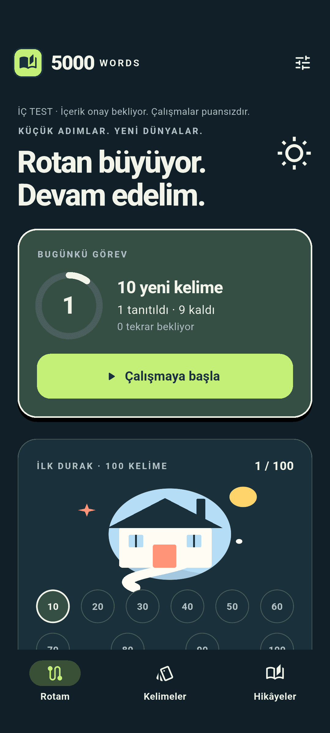 5000 Words - Android Kaldığın yerden devam