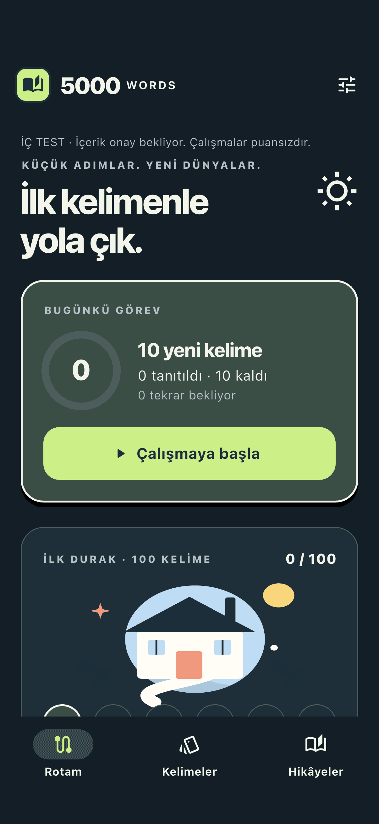 5000 Words - iOS Koyu ana sayfa